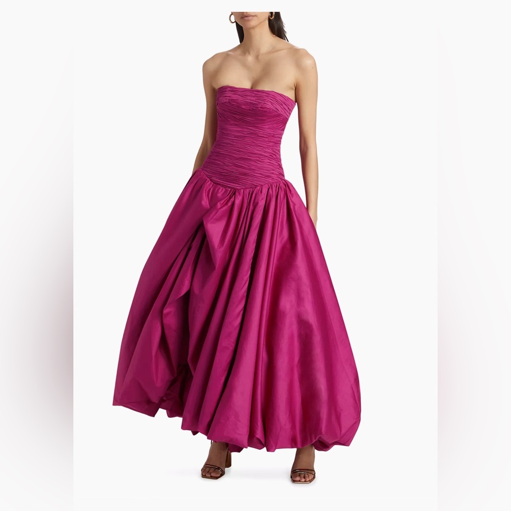 Aje Abstraction Violette Bubble-Hem Gown
